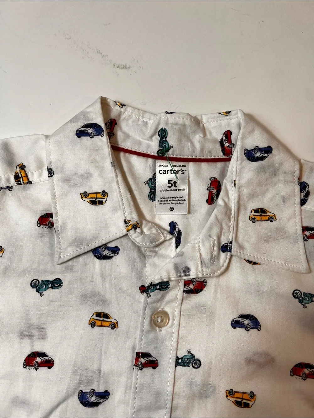 Two-Pack Carter’s Boys' Short-Sleeve Button Shirts - White & Multicolor Prints